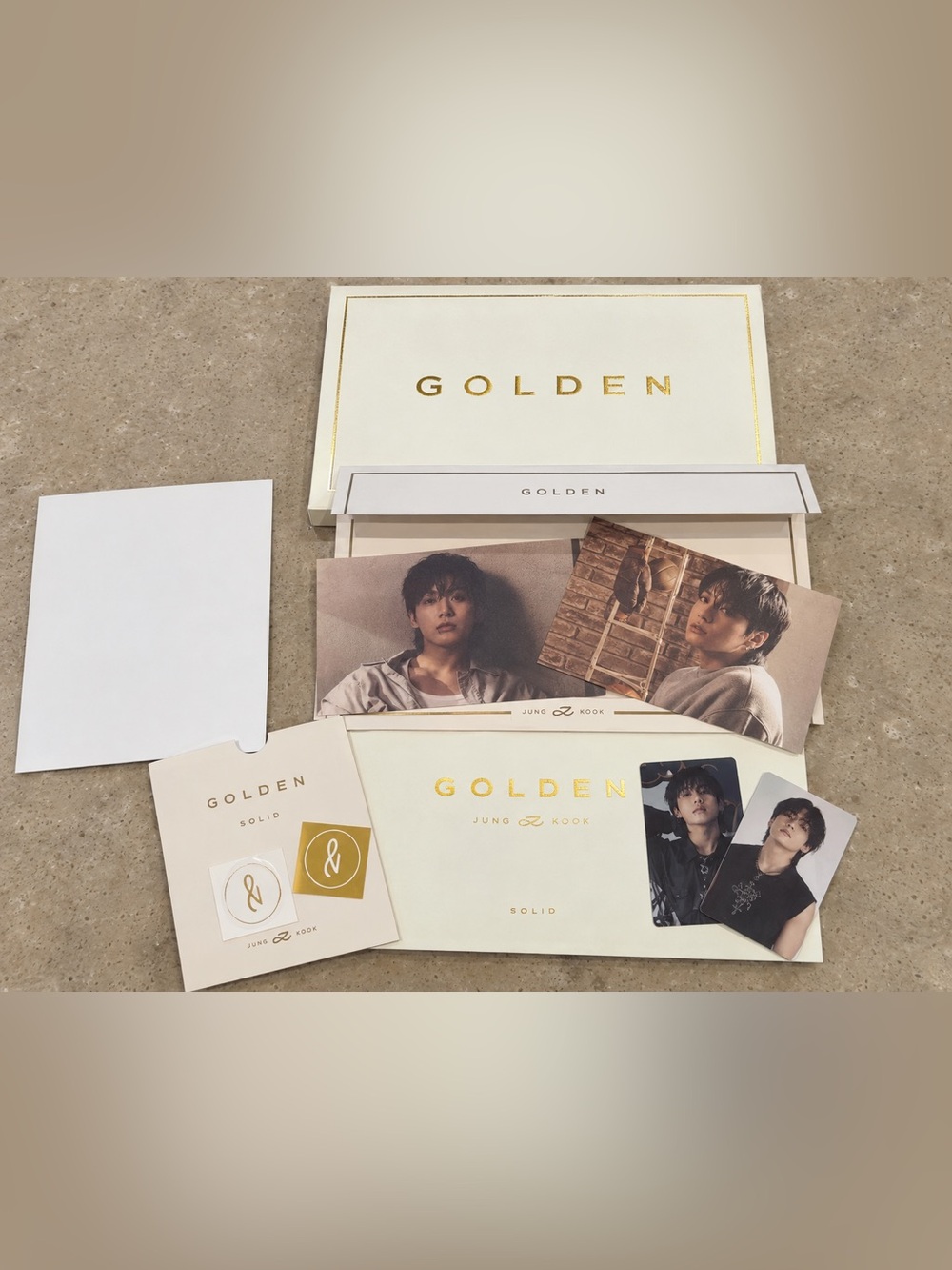 GOLDEN JUNGKOOK Special Edition Photo Card Set - Cream & Gold